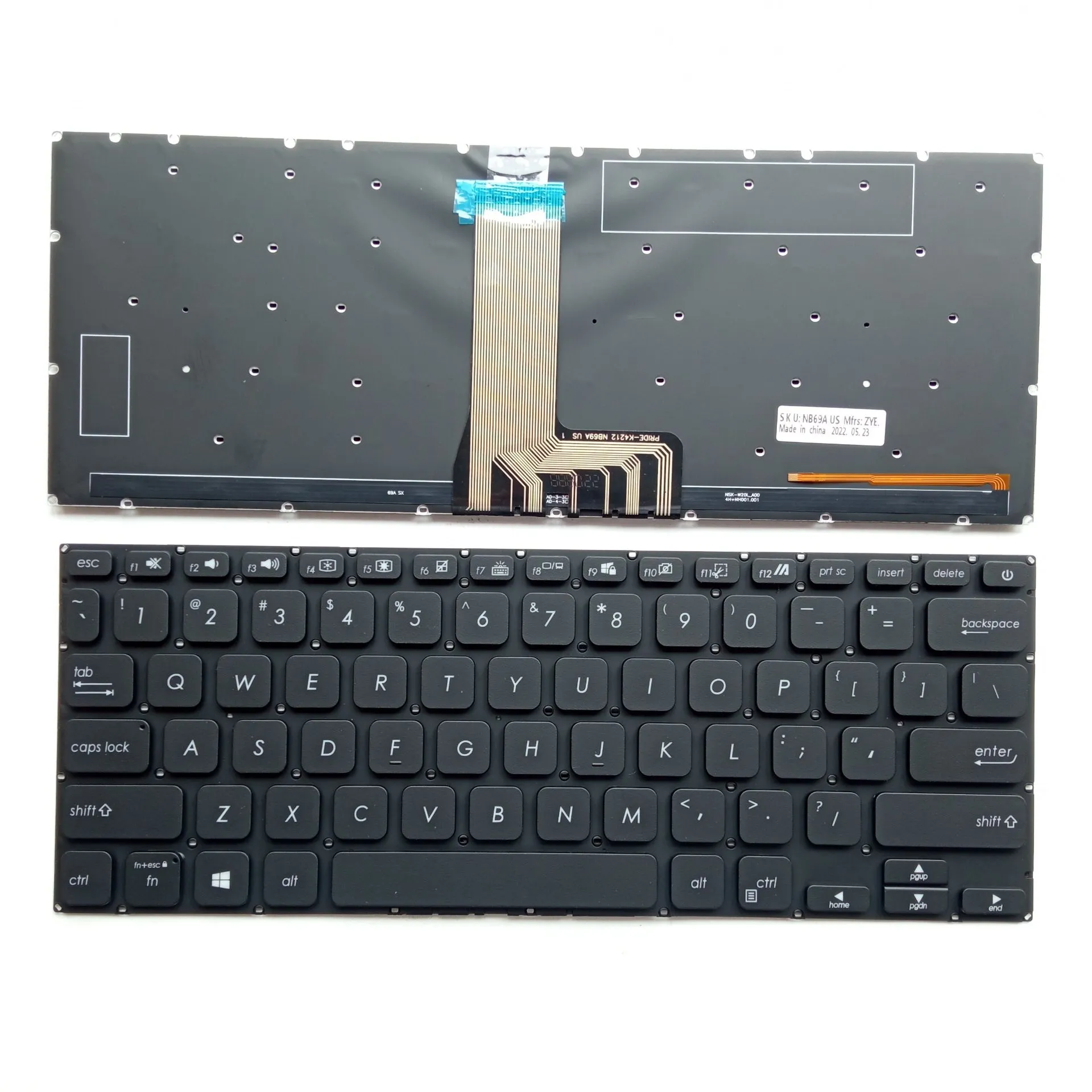 Picture of New Replacement Keyboard Laptop For ASUS X409 BLACK Backlit (OEM) US Layout